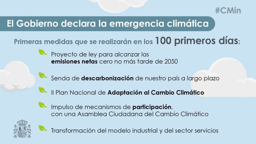 Las primeras medidas que se realizarán en los 100 primeros días