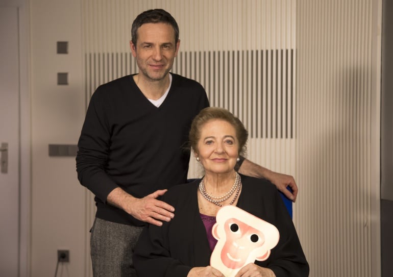 Julita y Gustavo Salmerón en los estudios de la SER