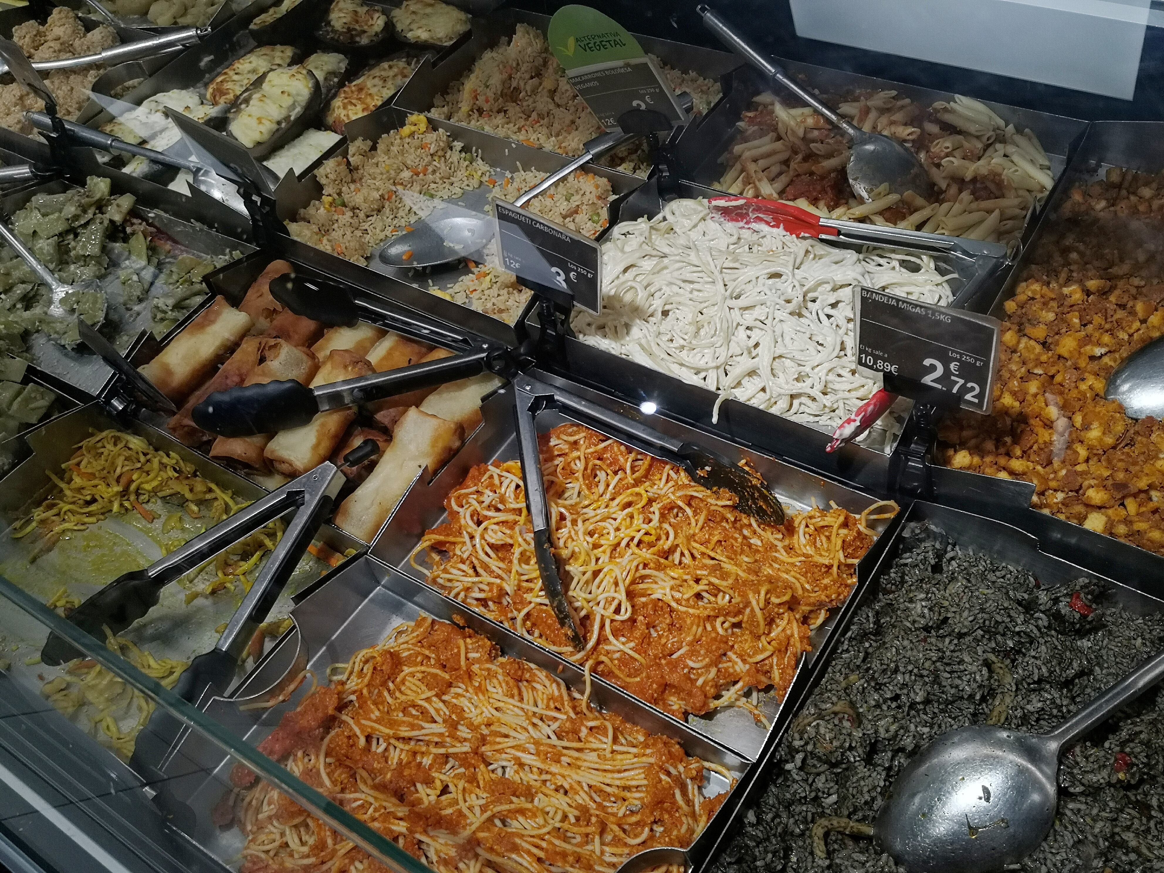 Platos preparados, en un supermercado Carrefour.