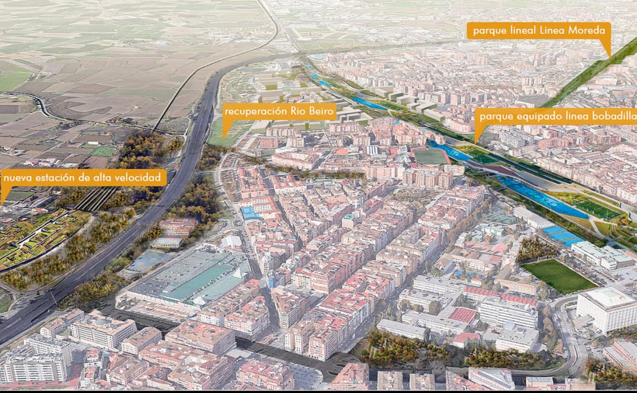 Propuesta de nueva estación de trenes de Granada fuera de la ciudad que lanzan los redactores del Plan General de Ordenación Urbana (PGOU)