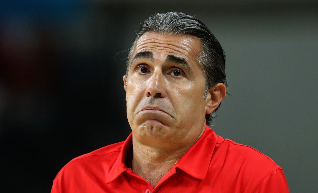 Scariolo, durante un partido con la selección española