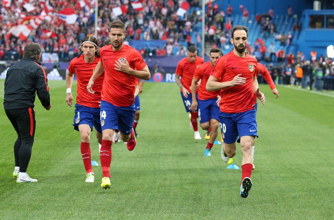 Juanfran y Gabi en un calentamiento (imagen de archivo)