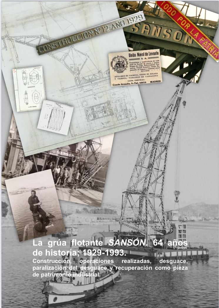 Portada del libro La grúa flotante SANSÓN, 64 años de historia 1929-1993