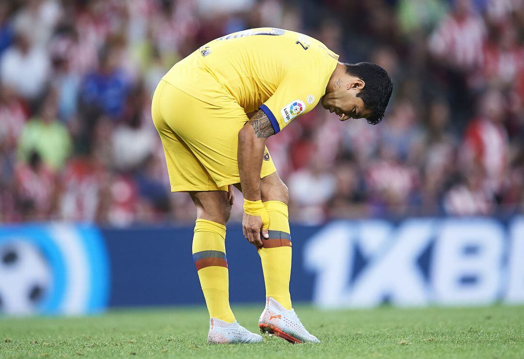 Luis Suárez, lesionado en el arranque liguero ante el Athletic