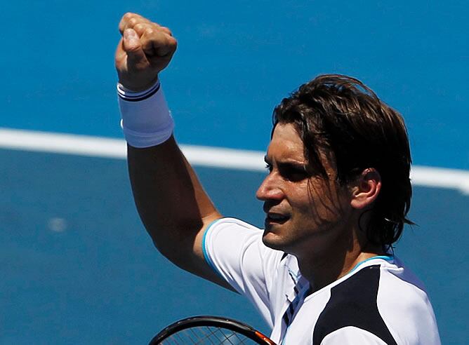 David Ferrer celebra su triunfo en Australia