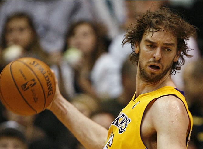 Pau Gasol, durante un partido con los Lakers