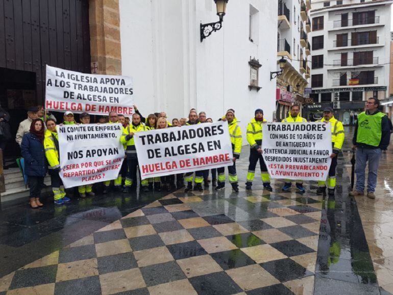 Protesta de extrabajadores de Algesa 