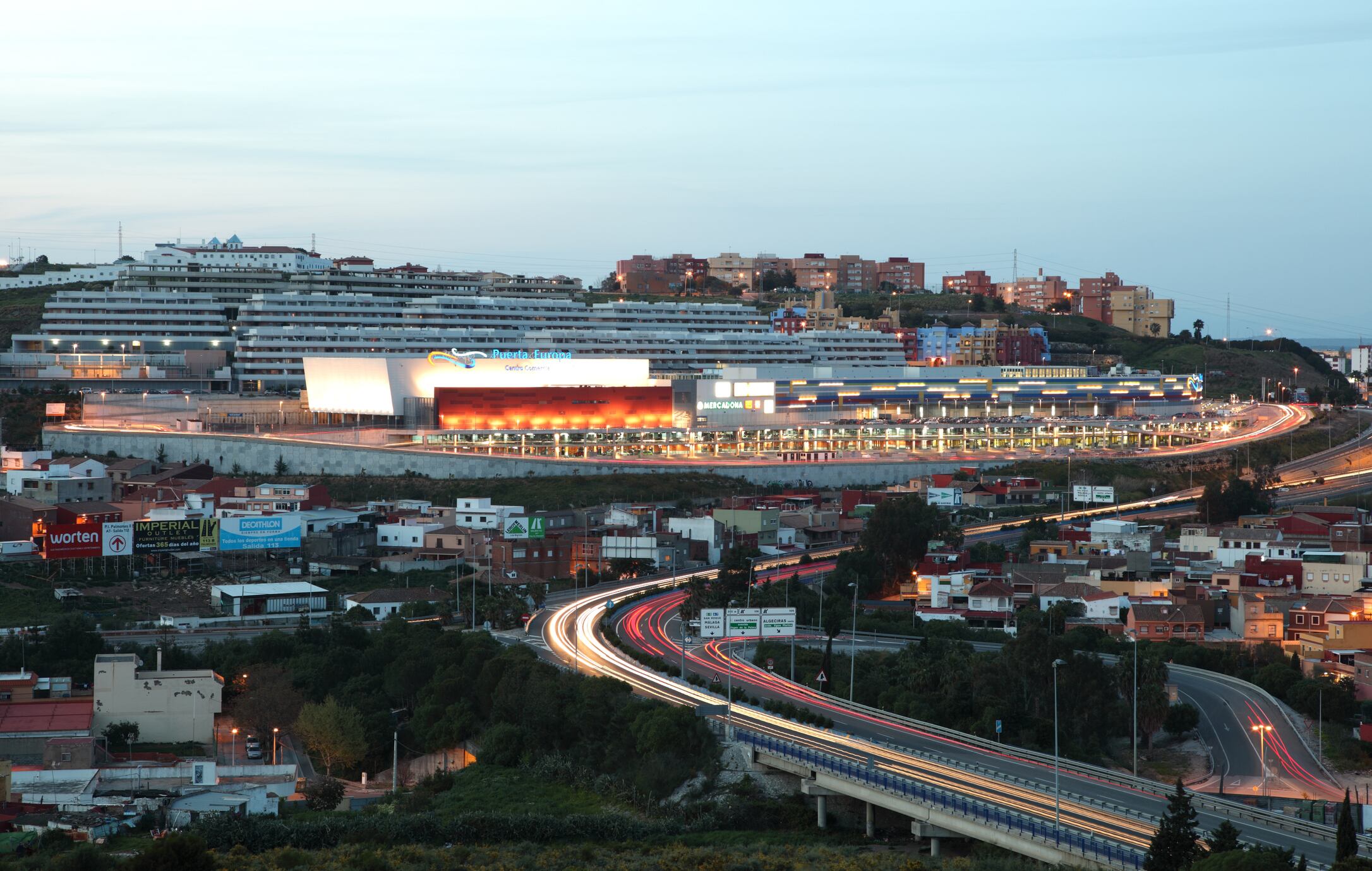 Algeciras, Spain - April 6, 2013: Puerta de Europa commercial center in Algeciras, Province of Cadiz, Andalusia Spain