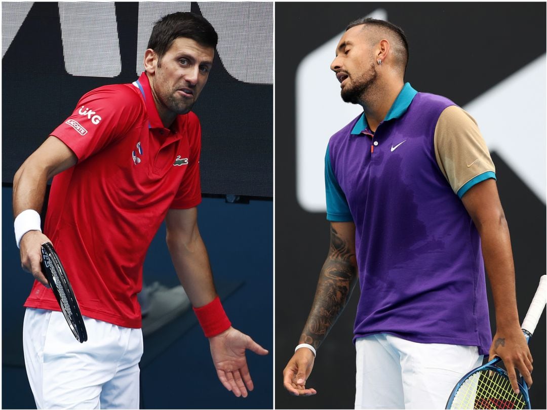 Novak Djokovic y Nick Kyrgios en Australia