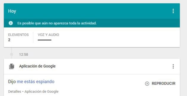 Google te permite reproducir las búsquedas de voz.