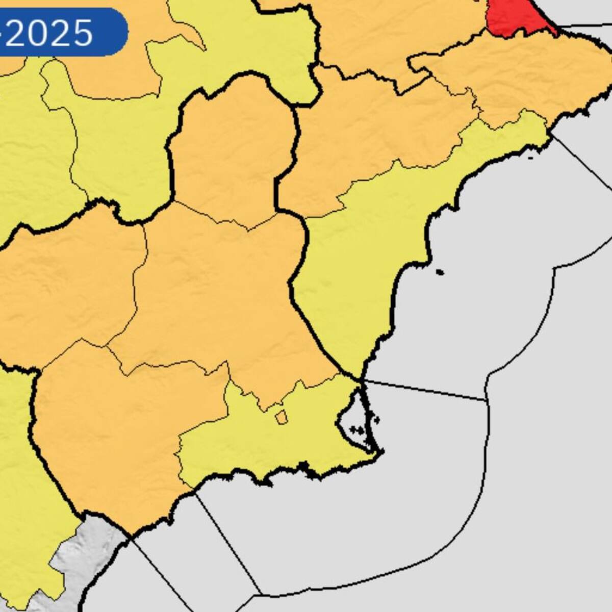 La Aemet eleva a naranja la alerta por lluvias en casi toda la Región de Murcia