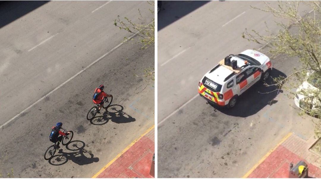Algunos lorquinos han aprovechado el domingo para salir a practicar deporte a pesar de que Protección Civil se encontraba advirtiendo a la población con megafonía que debe permanecer recluida en sus viviendas por el COVID19