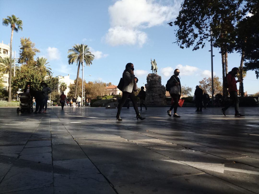 Plaza de España de Palma este martes por la mañana.