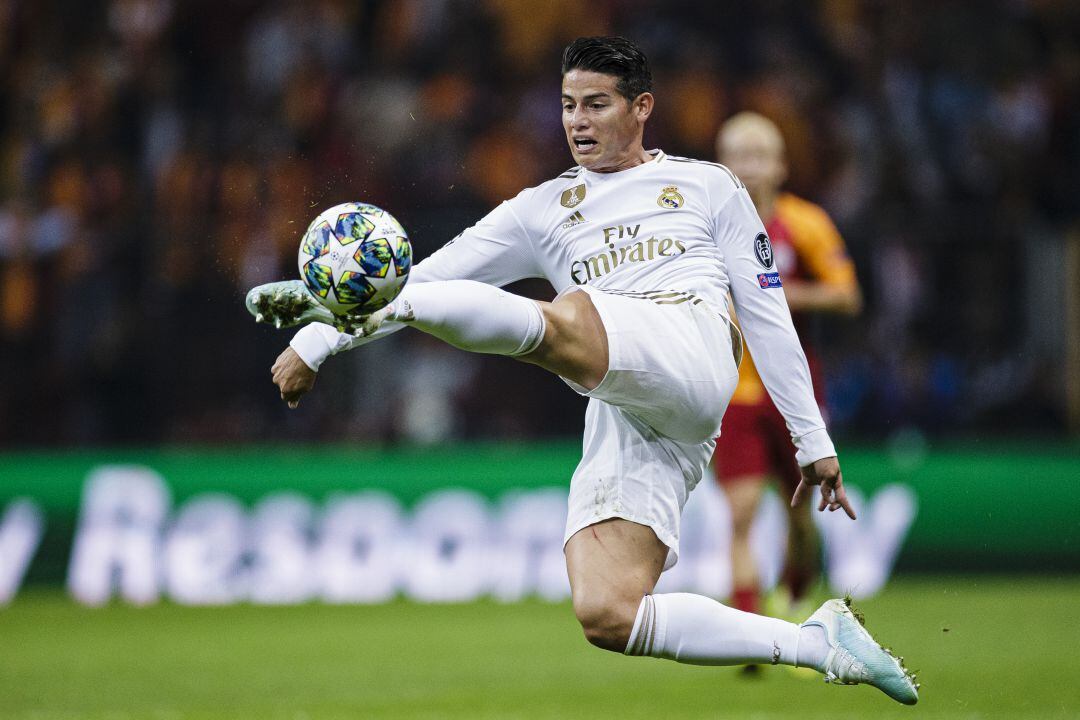 James Rodríguez, en un partido con el Real Madrid.