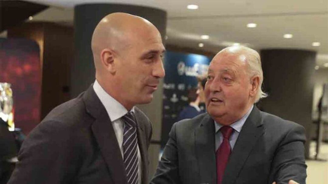 Luis Rubiales junto a Joan Soteras, presidente del Comité Ejecutivo de la nueva Liga ¿Pro?