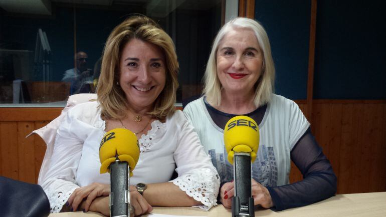 Las letradas,Teresa Huerta y Carmen Sánchez Morán, en el estudio de la Ventana de Cantabria