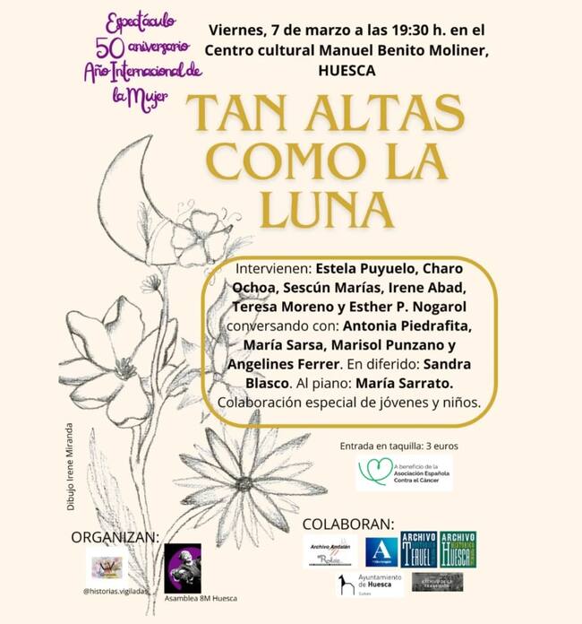 Cartel de "Tan Altas como la Luna" en Huesca
