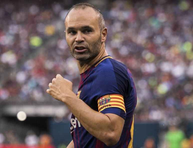 Iniesta durante la gira americana