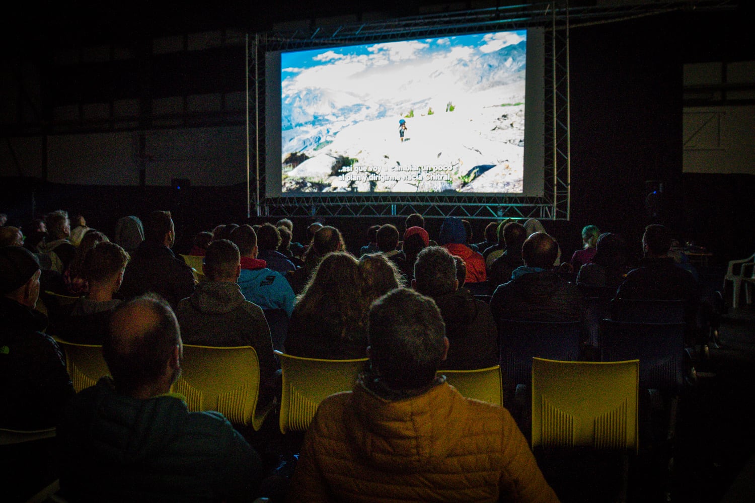 Reproducción de trabajos en una edición anterior del Festival Internacional del Cine del Aire.