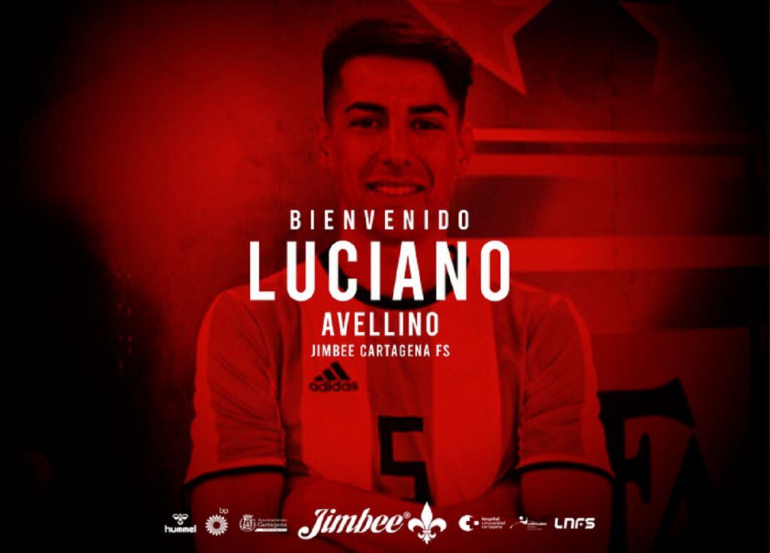 Cartel de bienvenida de Luciano Avellino