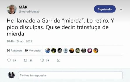 Rodríguez sobre Ángel Garrido, actual consejero de Transportes, tras abandonar el PP por Ciudadanos.