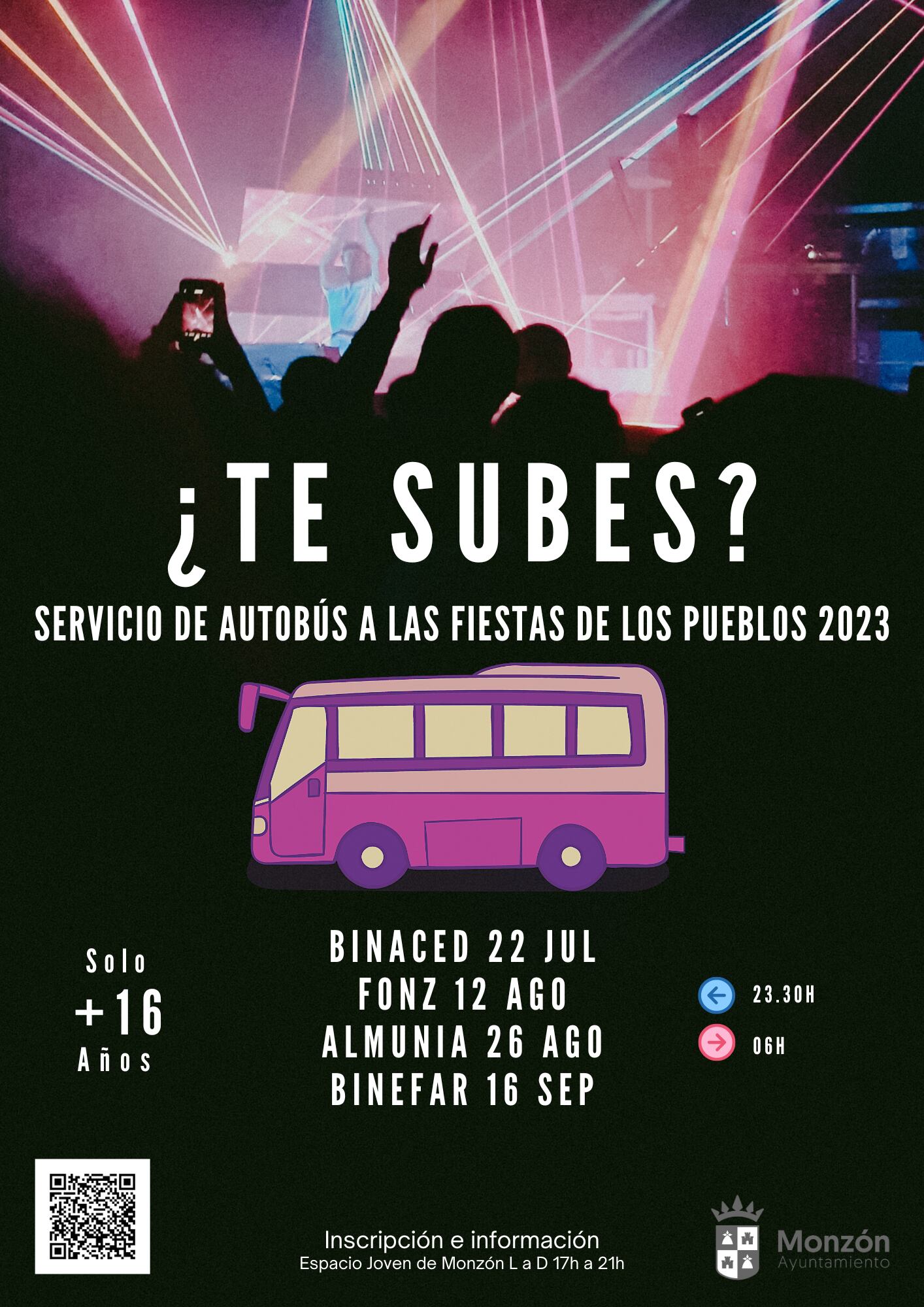 ¿Te subes? Servicio de autobús a las fiestas de los pueblos 2023