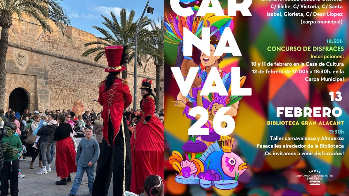 Santa Pola y Gran Alacant celebran su carnaval el 12 y 13 de febrero