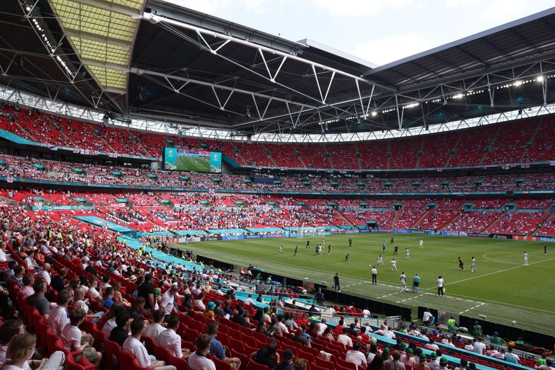 Estado de las gradas de Wembley durante el debut de Inglaterra en la Euro 2020