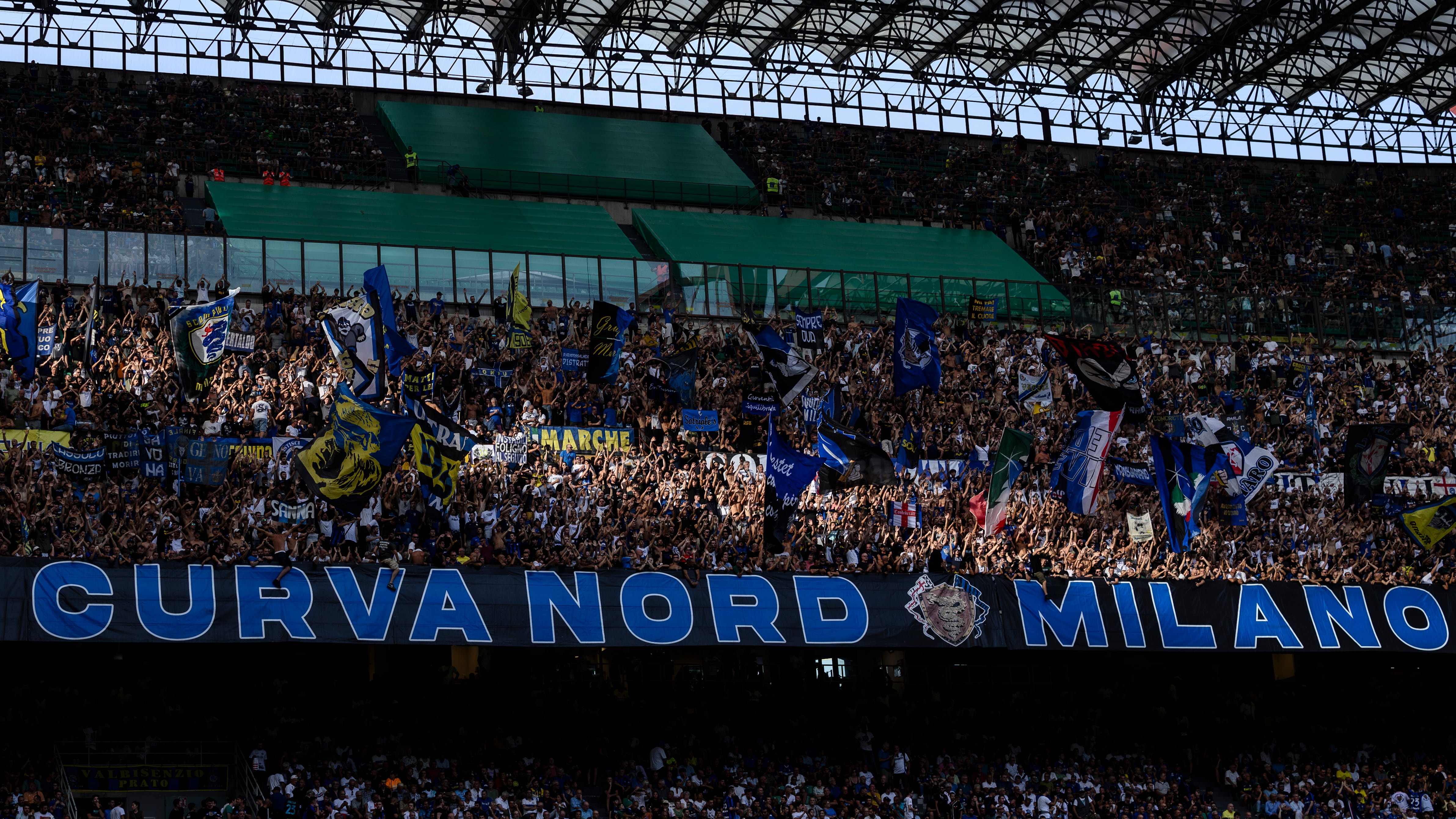 Imagen de la &#039;Curva Nord&#039; durante un partido del Inter