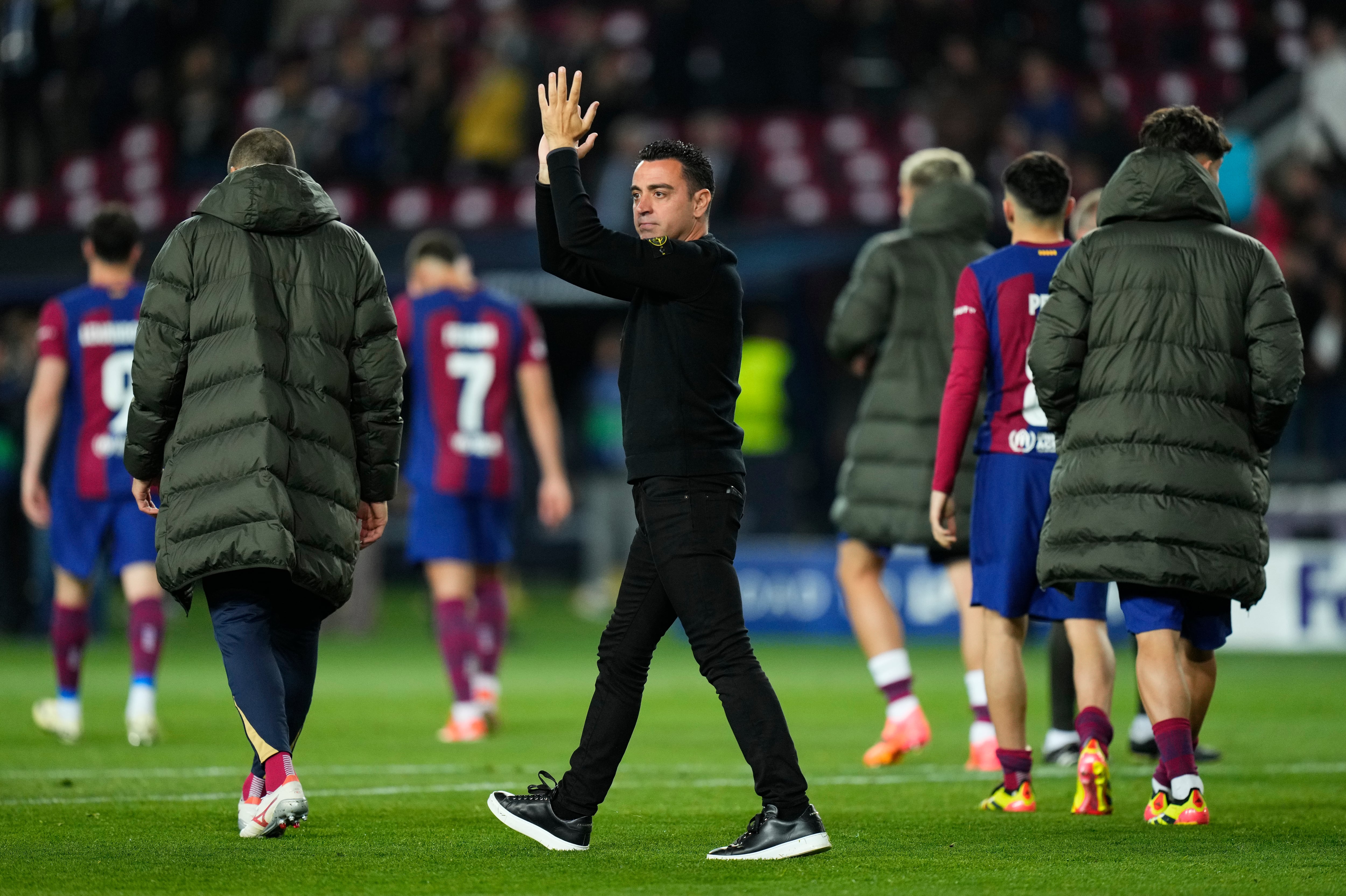 Xavi Hernandez coach (FC Barcelona) is pictured after the Champions League football match between FC Barcelona and Paris Saint Germain, at the Estadi Lluis Companys stadium in Barcelona, Spain, on April 16, 2024. Foto: Siu Wu (Photo by Siu Wu/picture alliance via Getty Images)