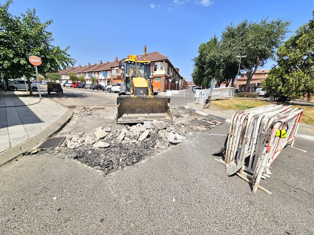 Los trabajos en la rotonda
