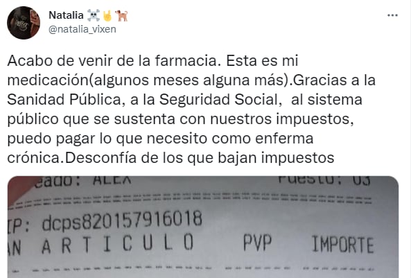 El tuit escrito por la usuaria