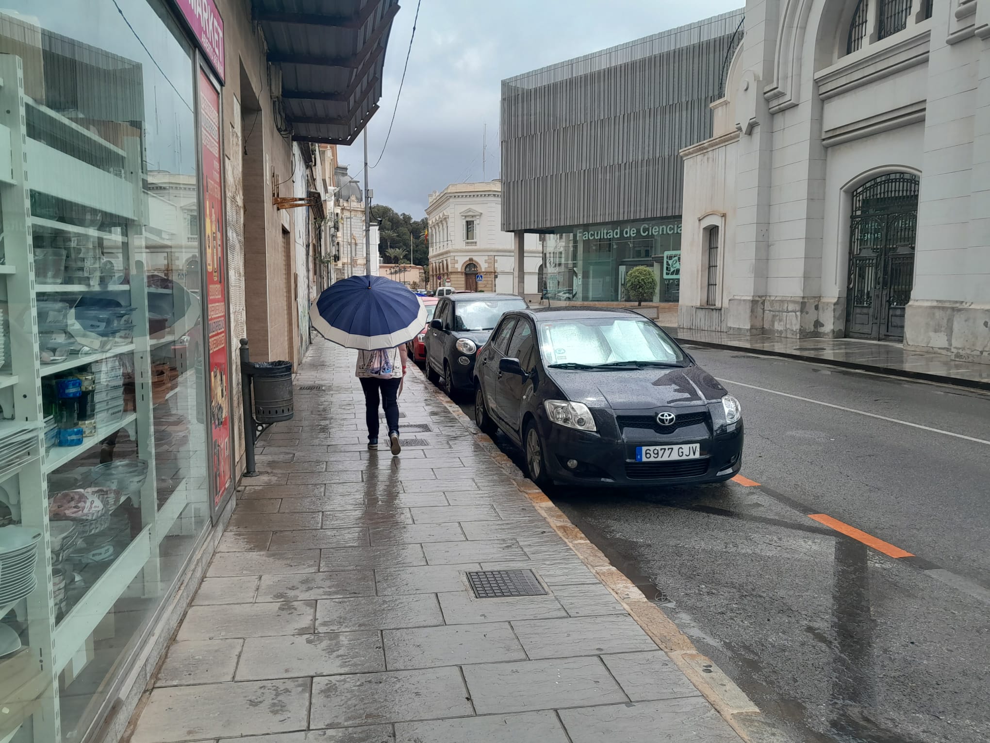 Lluvias en Cartagena en la mañana de este miércoles