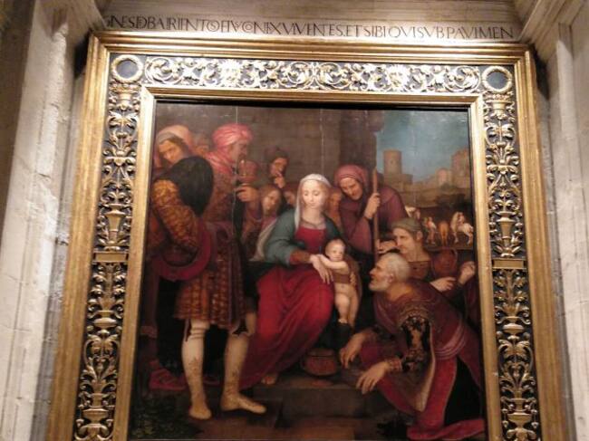 Tabla de Yáñez de la Almedina en la Capilla de Caballeros.