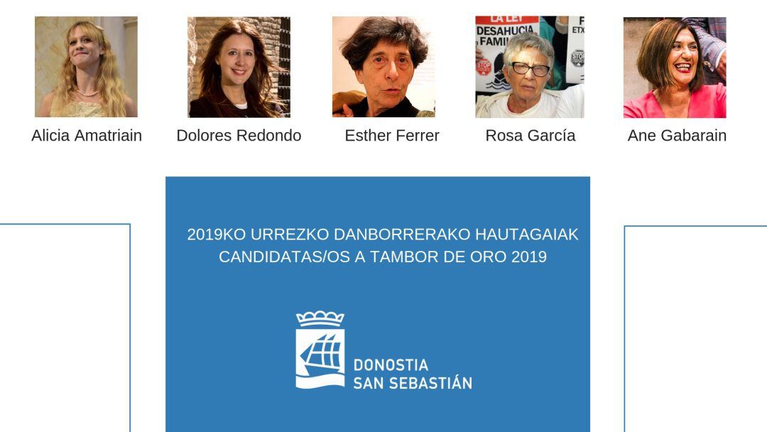 Las cinco candidatas al Tambor de Oro 2019.