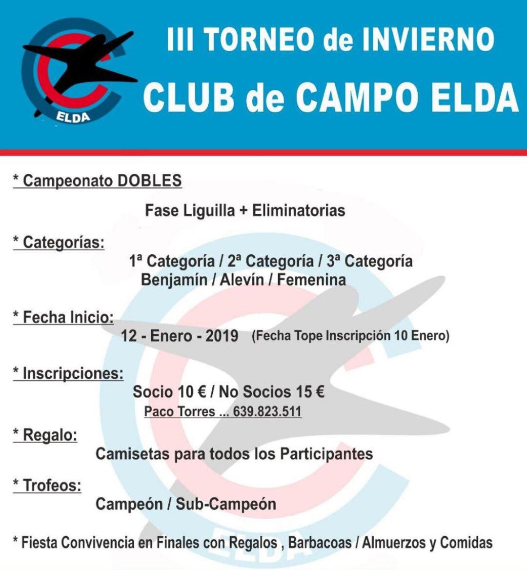 Cartel del III Torneo de Invierno del Club de Campo de Elda