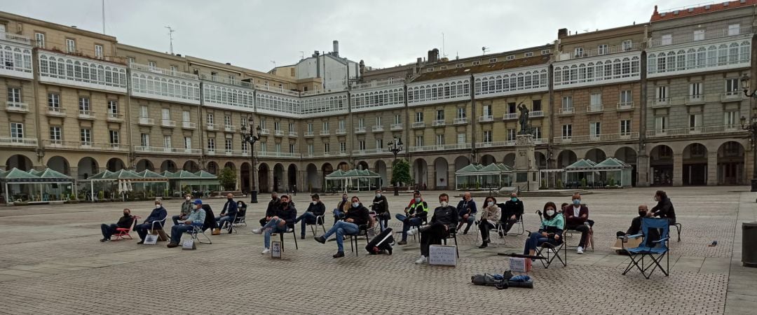 Concentración de policías locales en María Pita