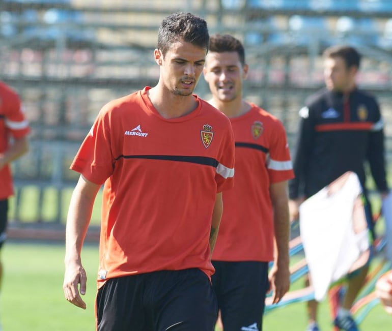 Erik Morán, en un entrenamiento en la ciudad deportiva