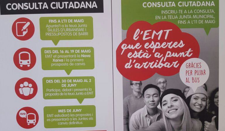 Díptico con información de la consulta ciudadana puesta en marcha