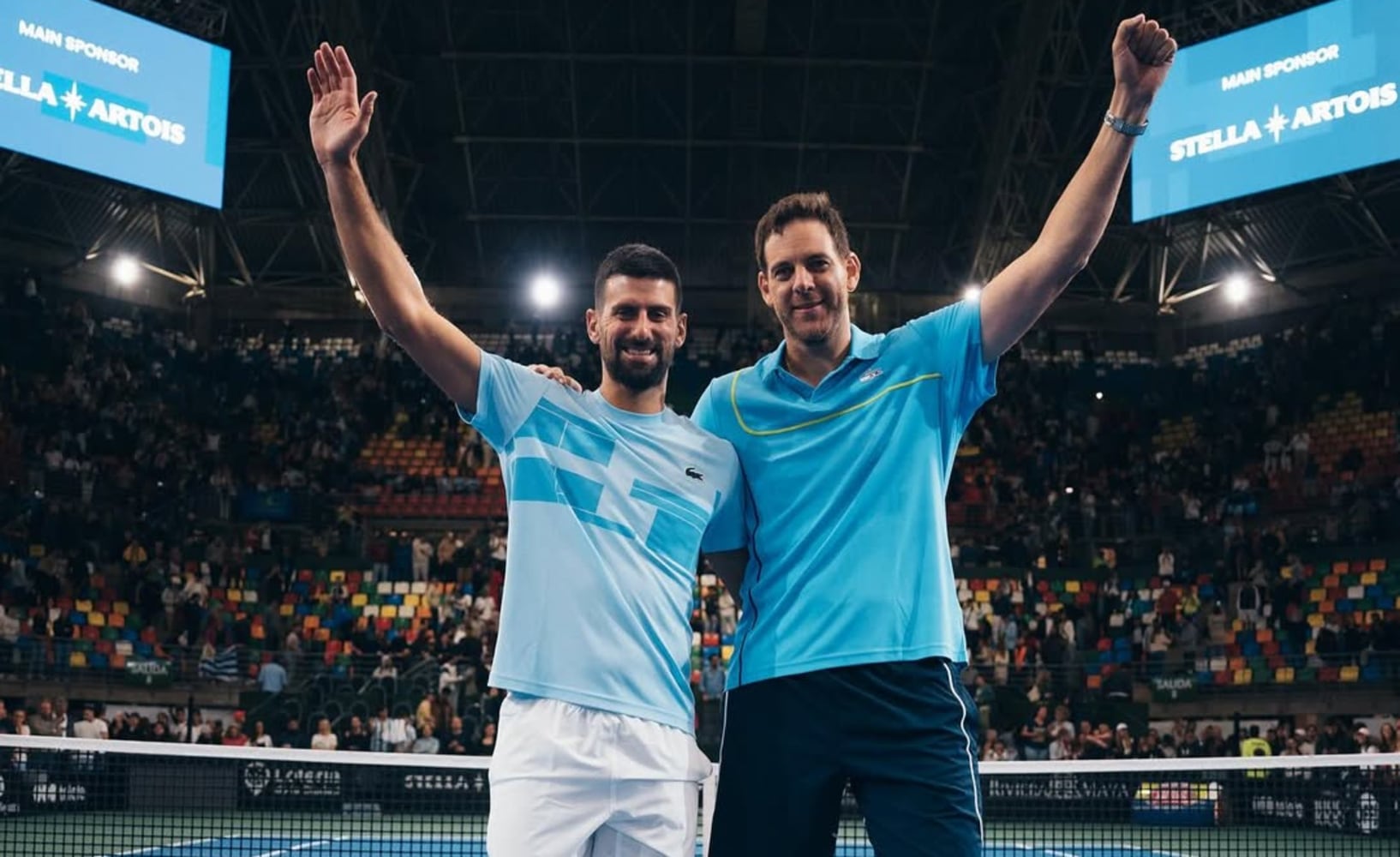 Del Potro se despide del tenis en una exhibición junto a Novak Djokovic