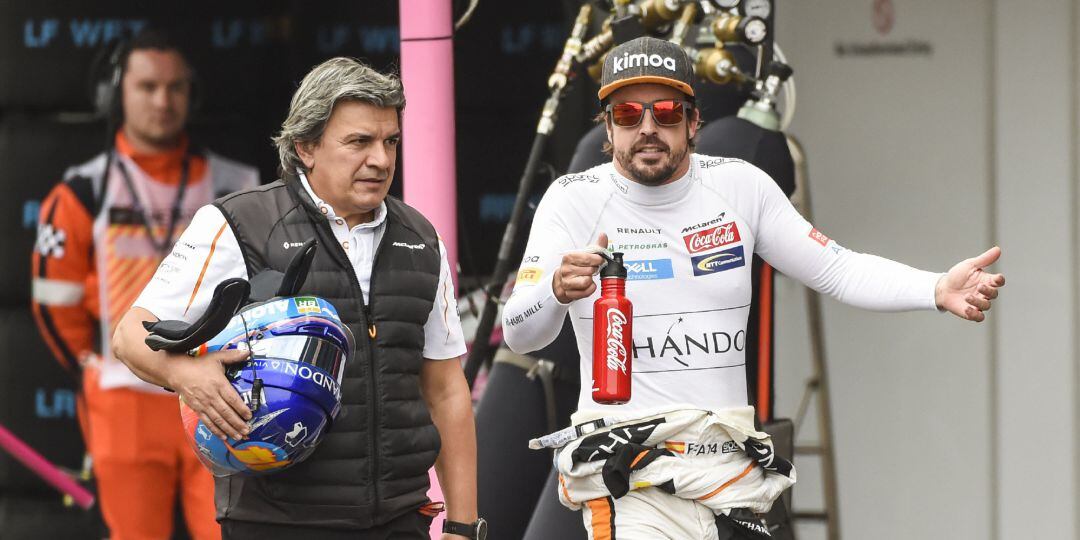 Fernando Alonso, tras abandonar en el Gran Premio de México