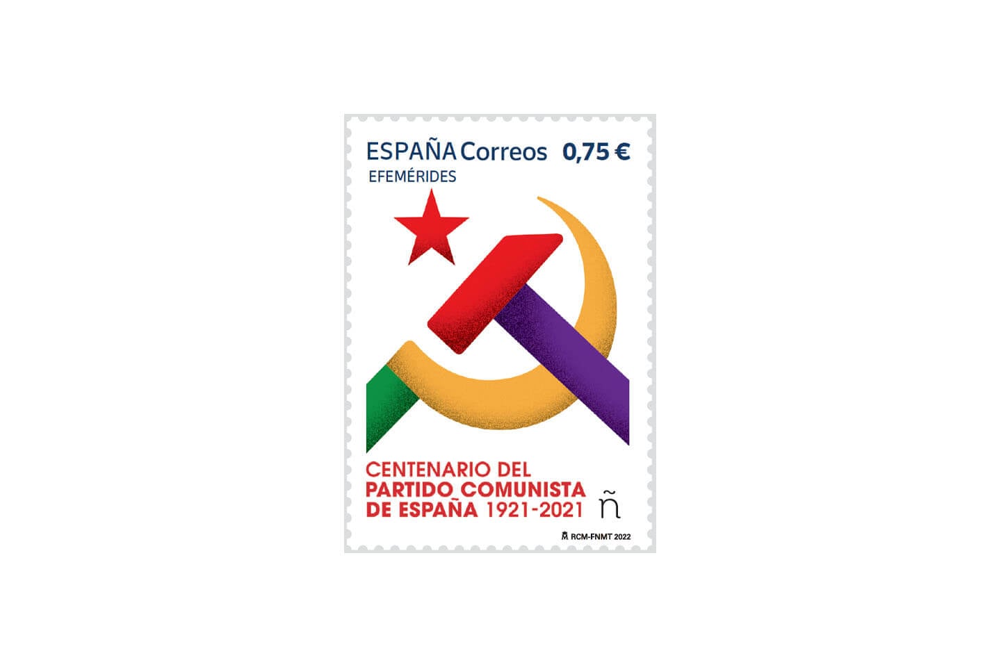 Sello conmemorativo del centenario del Partido Comunista de España.