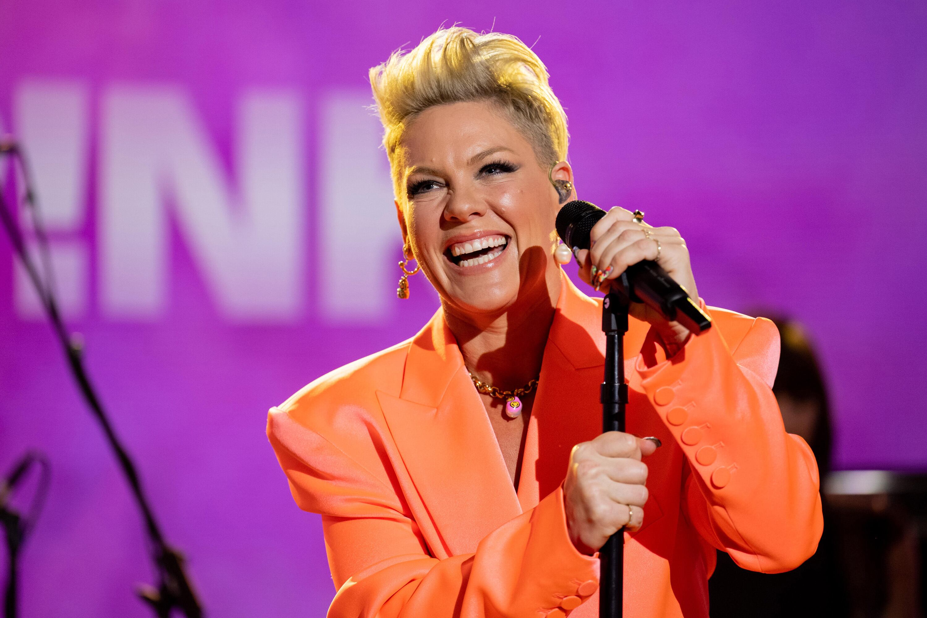 La cantante Pink durante una actuación