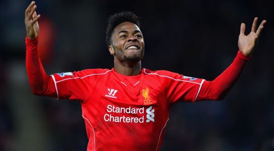 LEICESTER, ENGLAND - DECEMBER 02: Raheem Sterling of Liverpool reacts uring the Barclays Premier League match between Leicester City and Liverpool at The King Power Stadium on December 2, 2014 in Leicester, England. (Photo by Shaun Botterill/Getty Images)