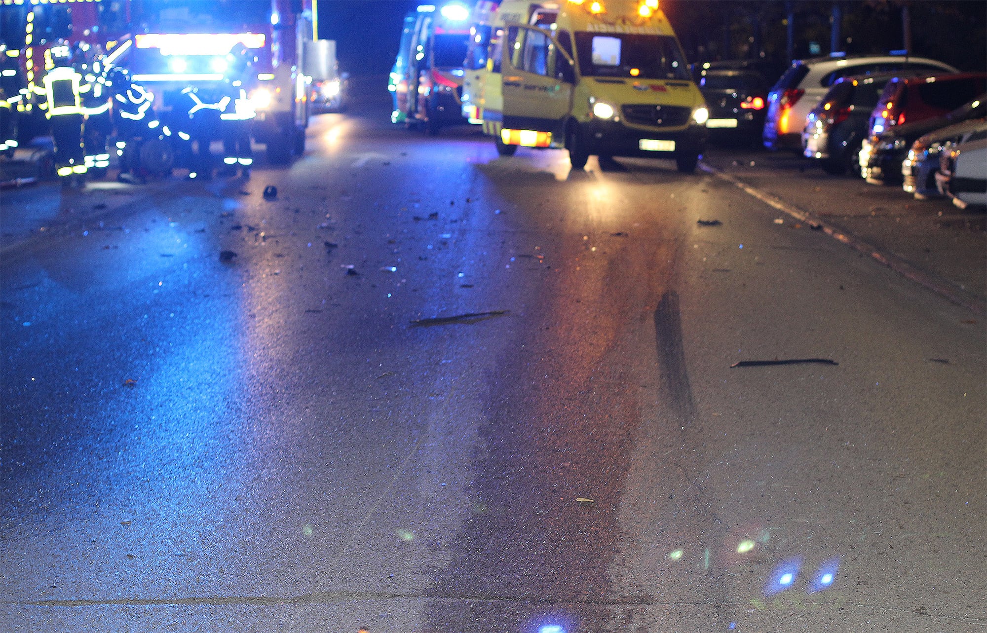 Lugar del accidente en la Avenida de Extremadura de Móstoles