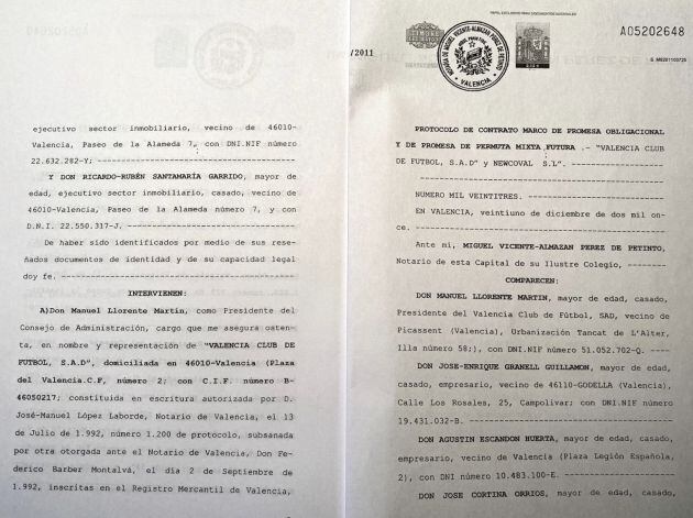 Newcoval: documento notarial de la operación (primeras dos páginas).