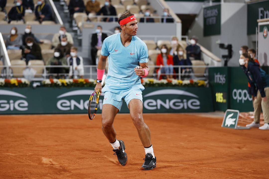 Rafa Nadal aprieta el puño en la final de Roland Garros