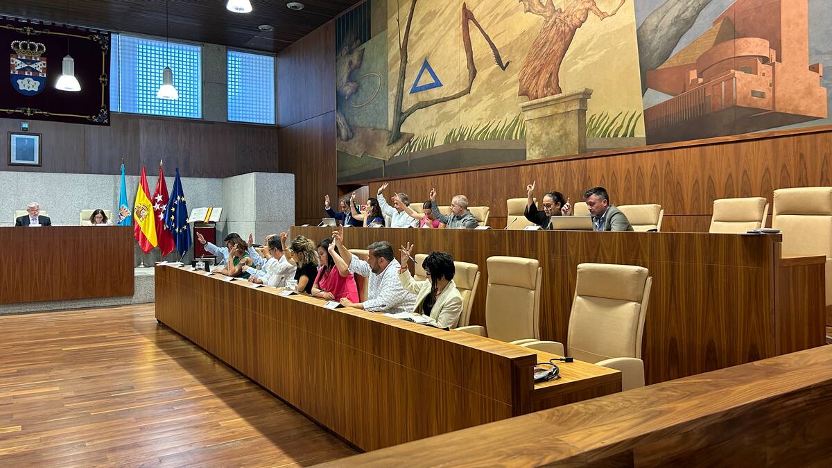 Carlos Delgado, portavoz de ULEG, y Beatriz Tejero, portavoz de VOX, en una de las discusiones del Pleno de Leganés por las inversiones rechazadas