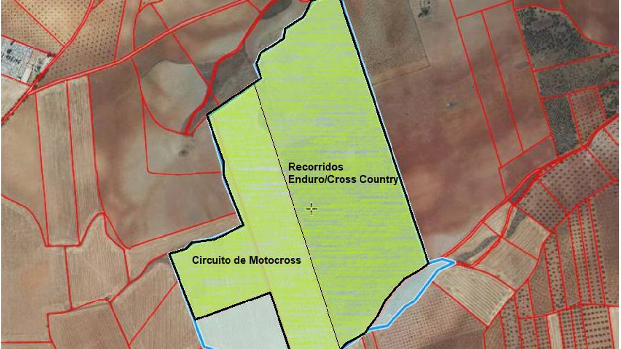 Mapa de los dos circuitos de Motocross y Cross Country permanente en Cózar (Ciudad Real)