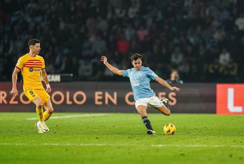 Manu Sánchez (RC Celta) en el estadio de Balaídos, contra el FC Barcelona